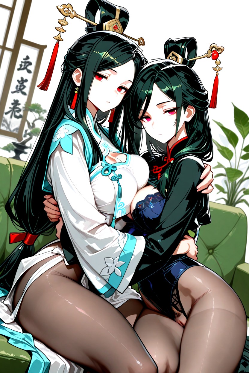 Seductive Hand Gesture, Living Room, Green Plant On Background Hentai AI Porn