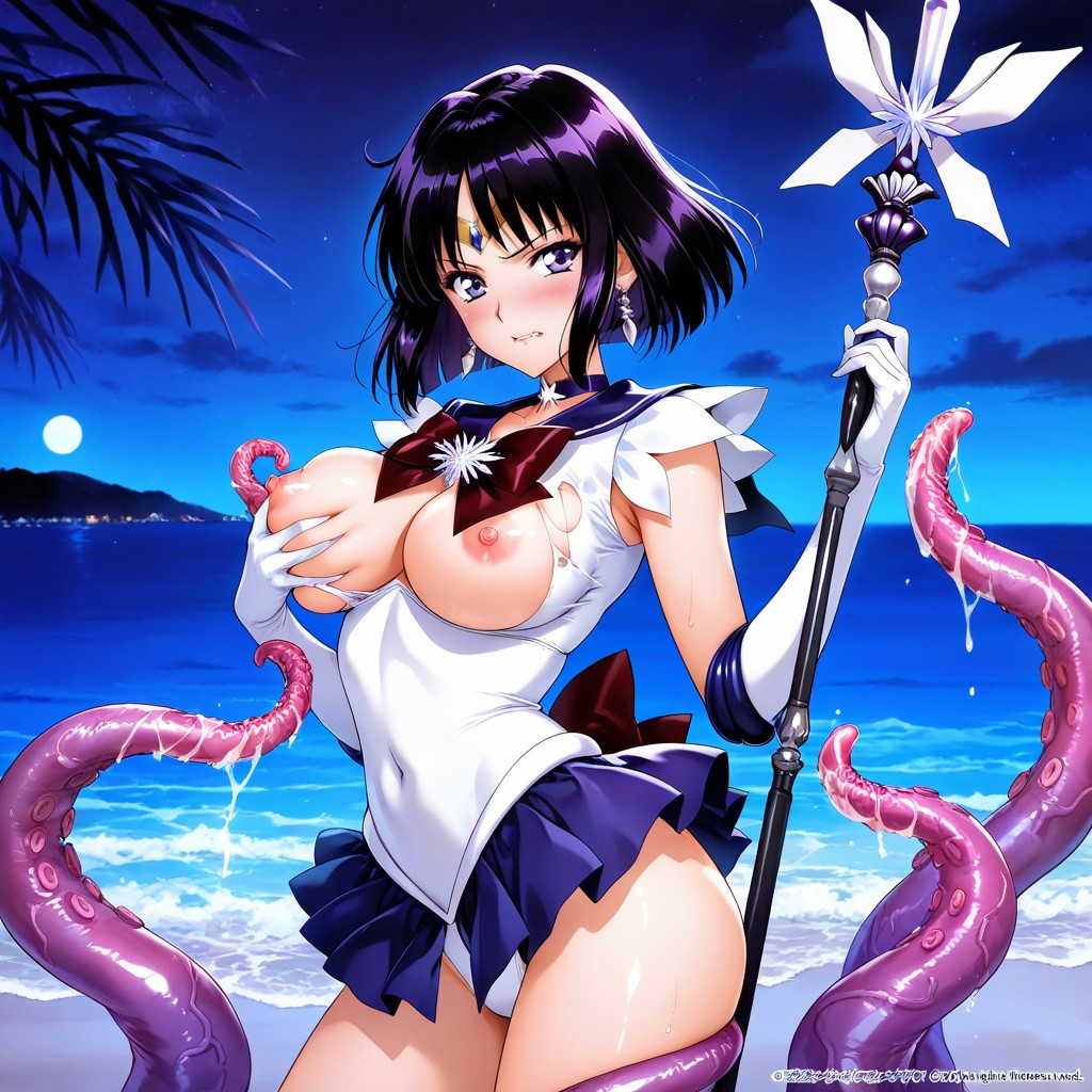 Angry, Tentacles Stalk Her From Behind, Surprised Effect Icon Hentai AI Porn