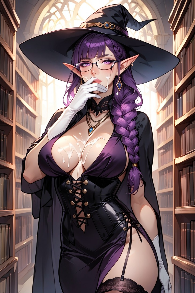 Bruja, Sensual Lips, Guantes De Nylon Hentai IA