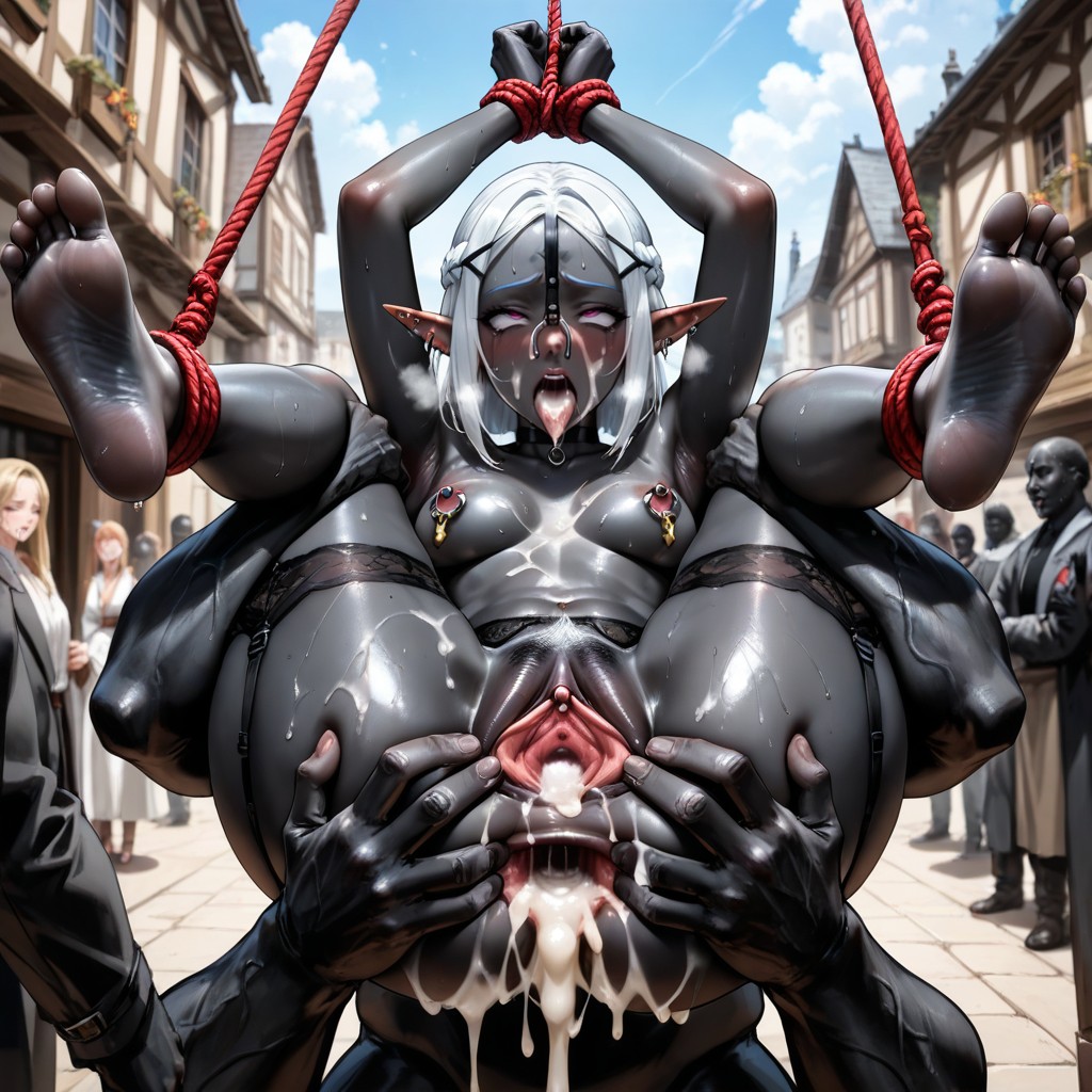 Black Nipple Clamps, Overflow Creampie, Drow Elf ヘンタイAIポルノ