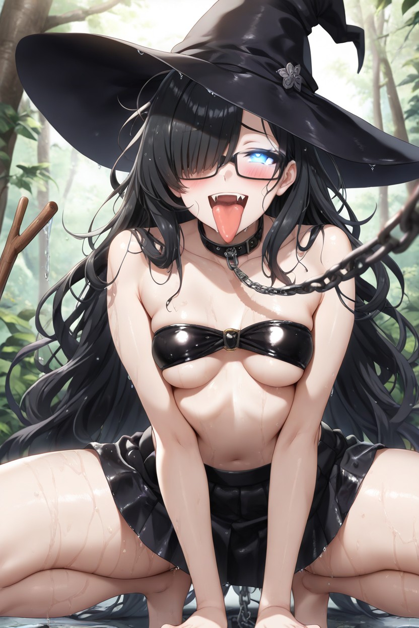 Long Legs, Kneeling, Wet Body Hentai IA