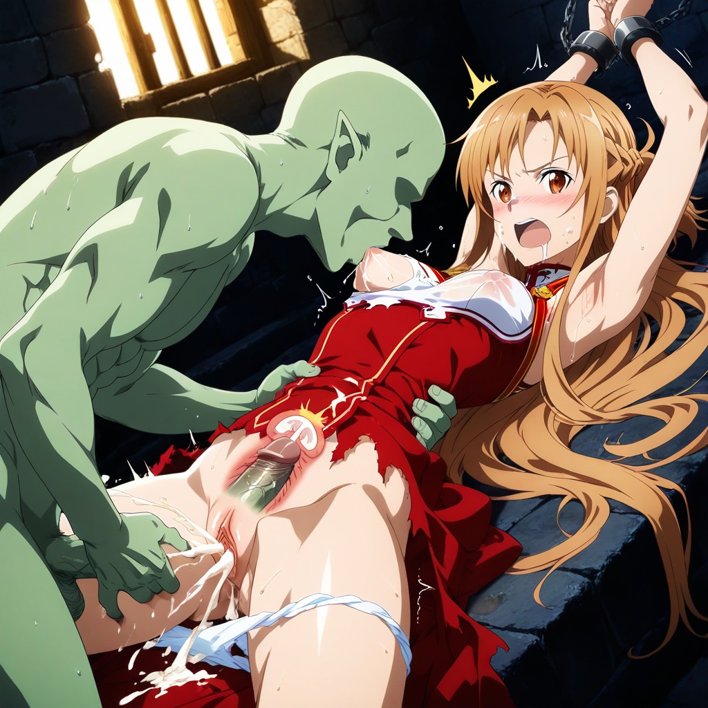 Invisible Goblin, Breast Sucking, She Is Embarrassed Porno IA Hentai