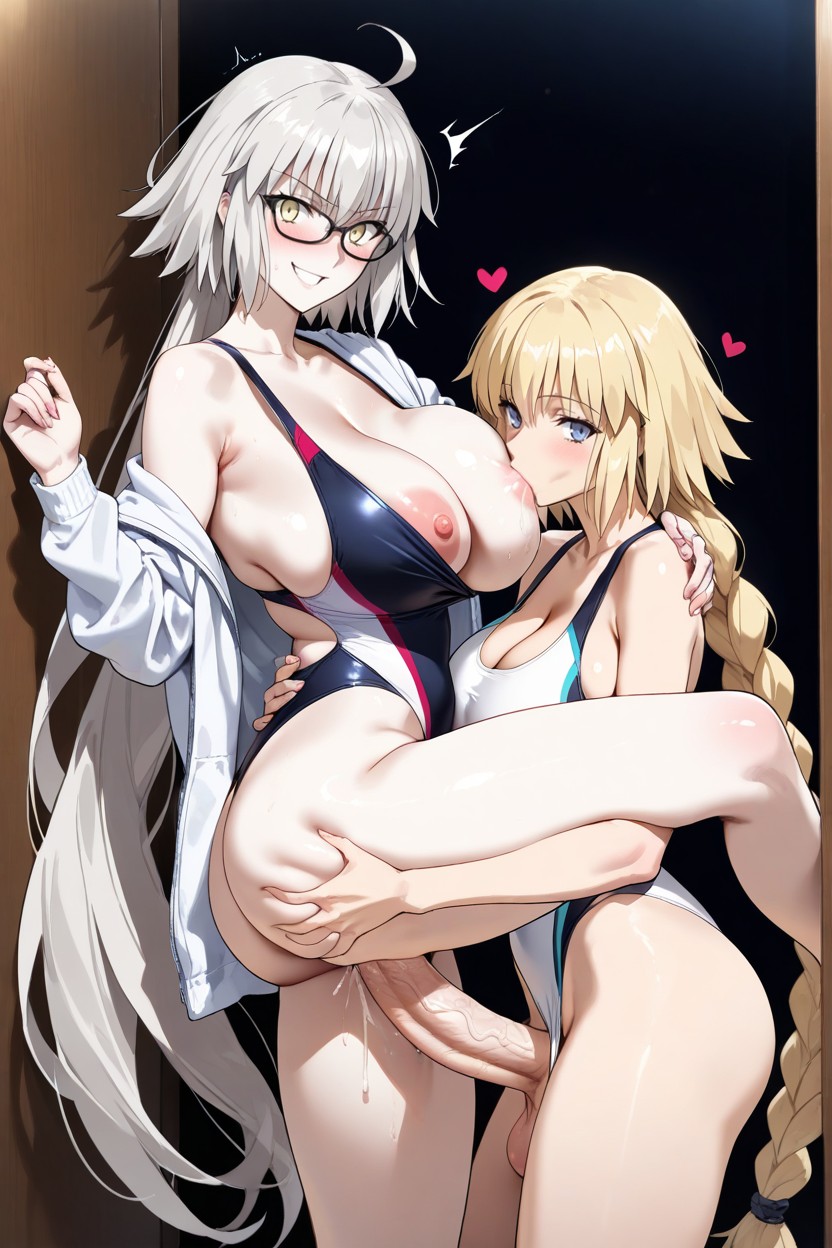 Jeanne Alter And Blonde Jeanne D Arc, Flirty, Undressing Breast Porno IA Hentai