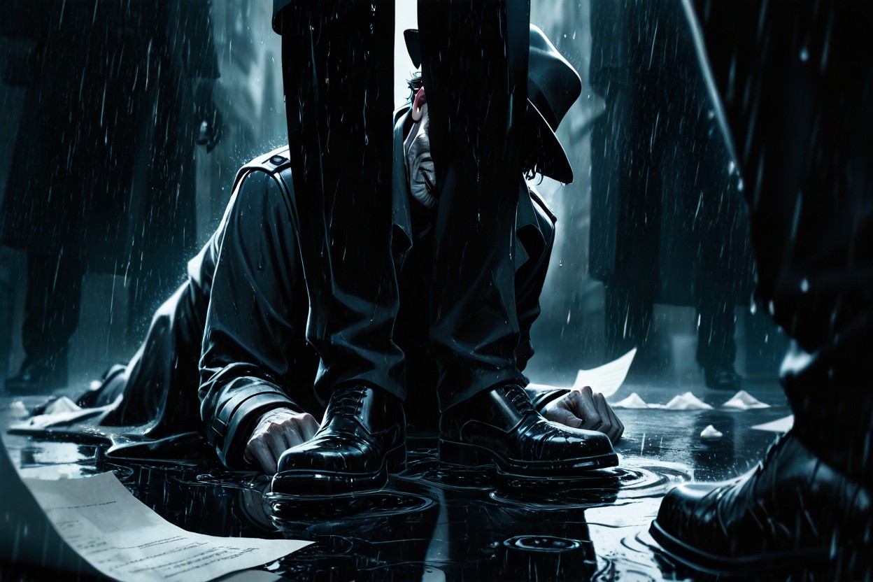 Rain Streaks In Air, Heavy Rain Falling, Cinematic Hentai IA