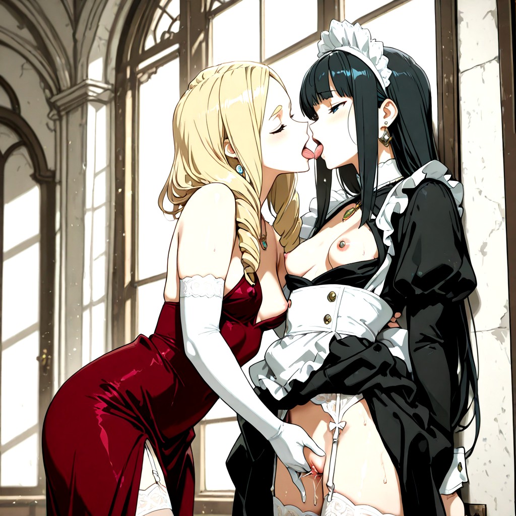 White Stocking And Garter Belts, Sombra Dura, Fully Clothed Hentai IA