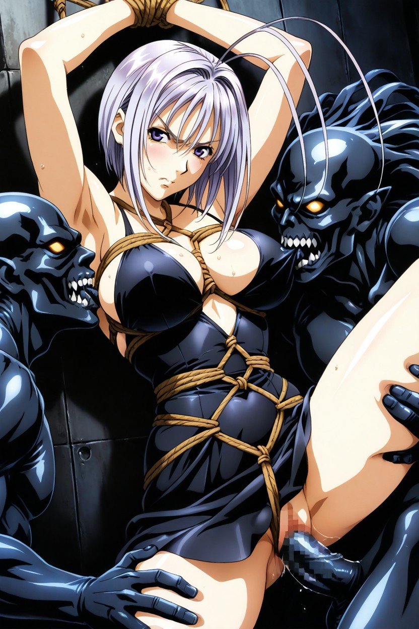 Long Front Strands, Tired, Violet Eyes Porno IA Hentai