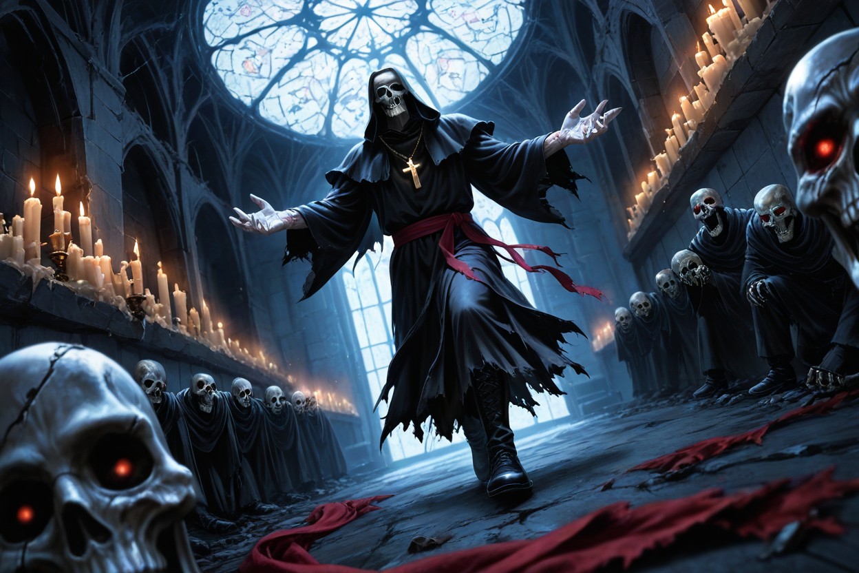 His Face Is A Withered, Wrinkled Skull, Grimdark-religious Hentai AI Porn