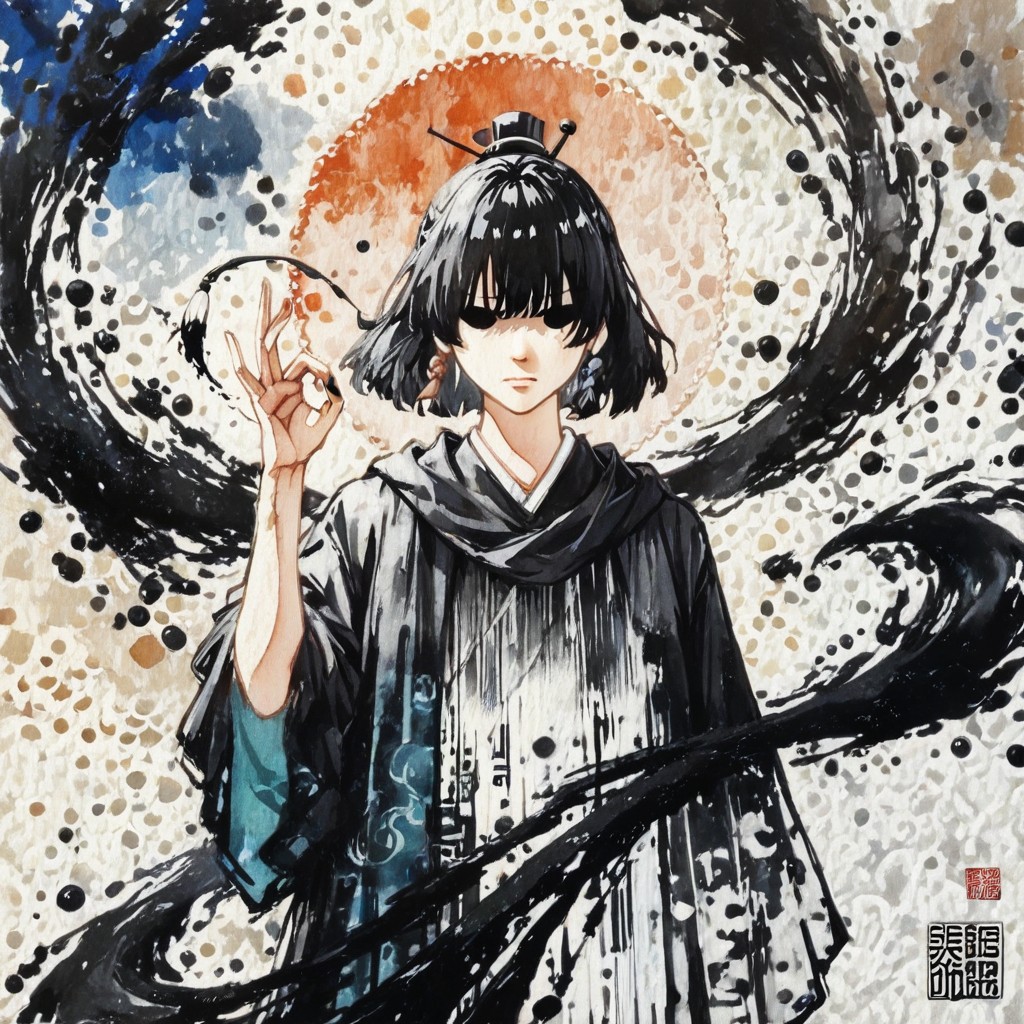 Uneven Ink Density, Minimal Rendering, Layered Transparent Washes Hentai AI Porn