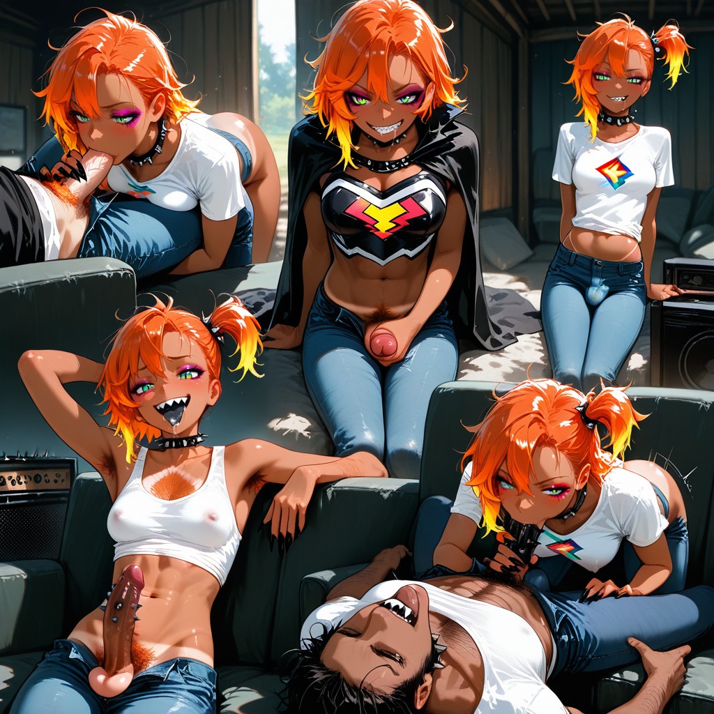 Excited, Small Breasts, Futanari Hentai AI Porn