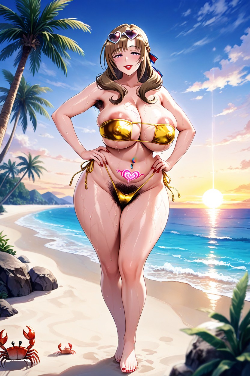 Pubic Hair, Erect Nipples, Ultra Detailed Hentai AI Porn
