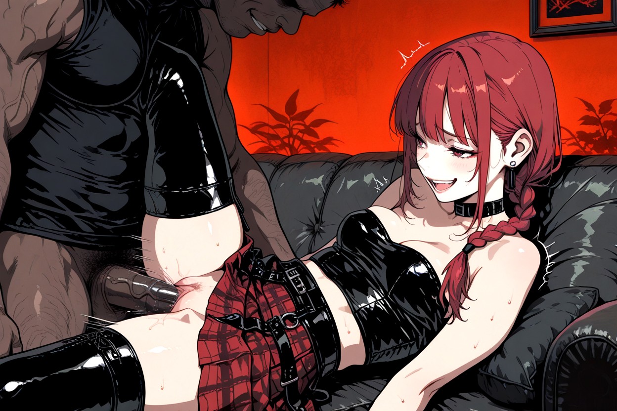 Red Tartan Skirt, Cowgirl Vaginal Sex, 18+ Hentai AI Porn