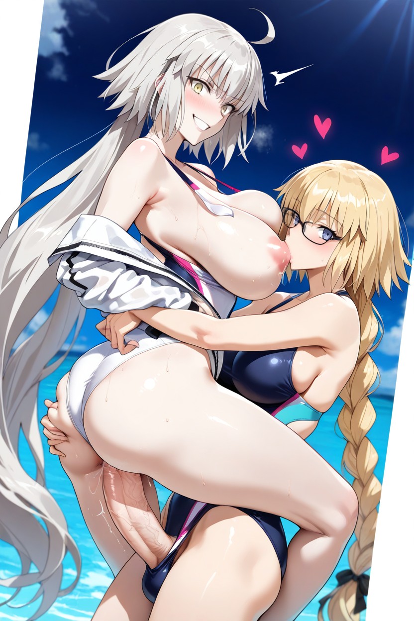 Supportive Shoulder Straps, Sitting, Unzipped Hentai AI Porn