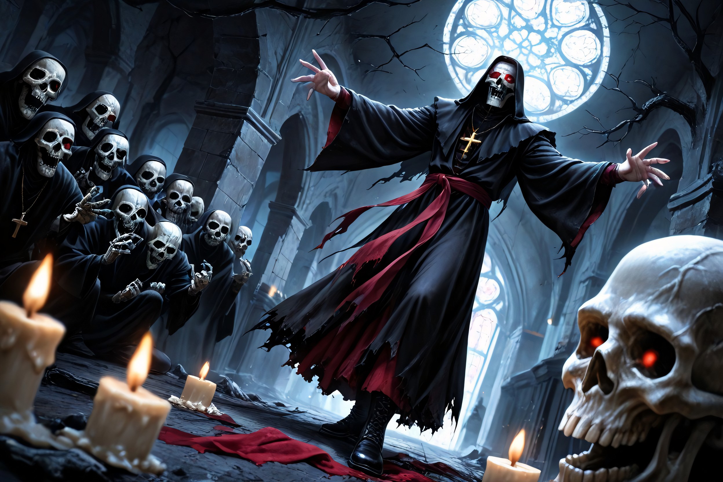 Grimdark-religious, A Group Of Terrifying Corrupted Pastors, Eerie Hentai IA