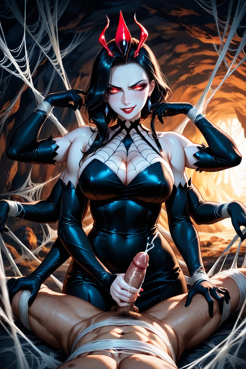 Dim Lighting, Red Lips, Femdom Hentai IA
