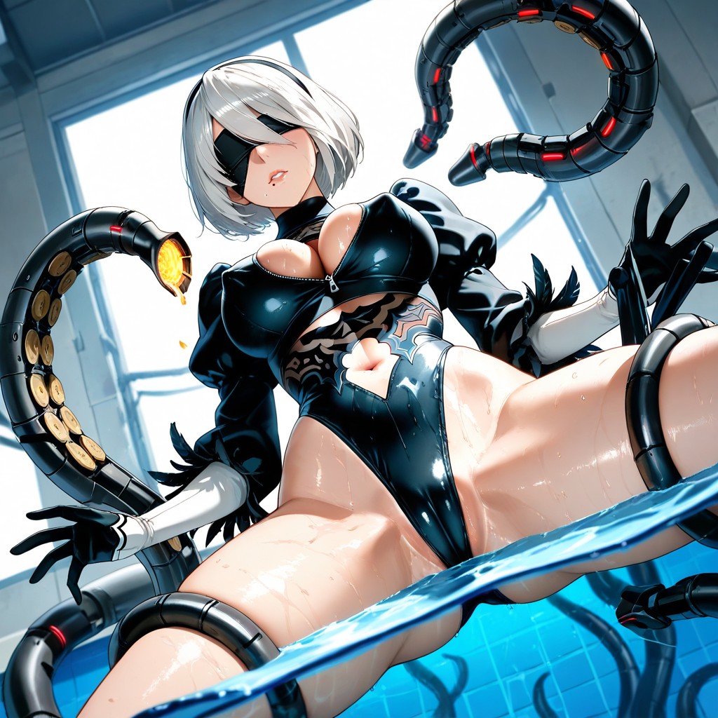 Exposed Navel, Mechanical Cocks, Midi Porno IA Hentai