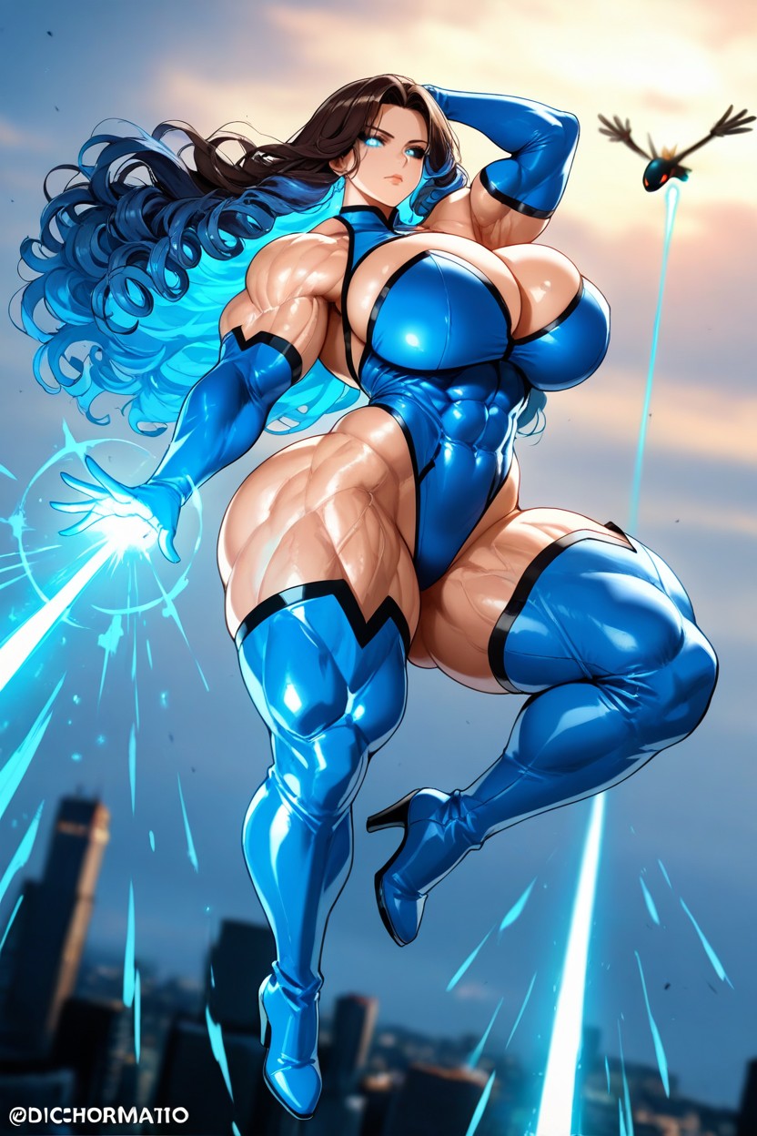 Massive Breasts, Sky Background, Thick Thighs Hentai IA