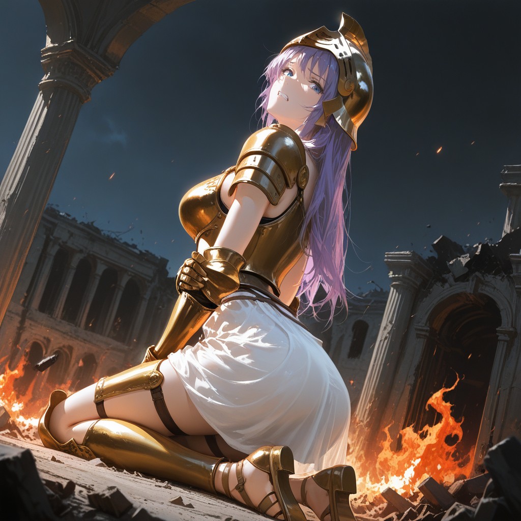 Destroyed Greek Houses, ボトムアップ, Long Purple Hair ヘンタイAIポルノ