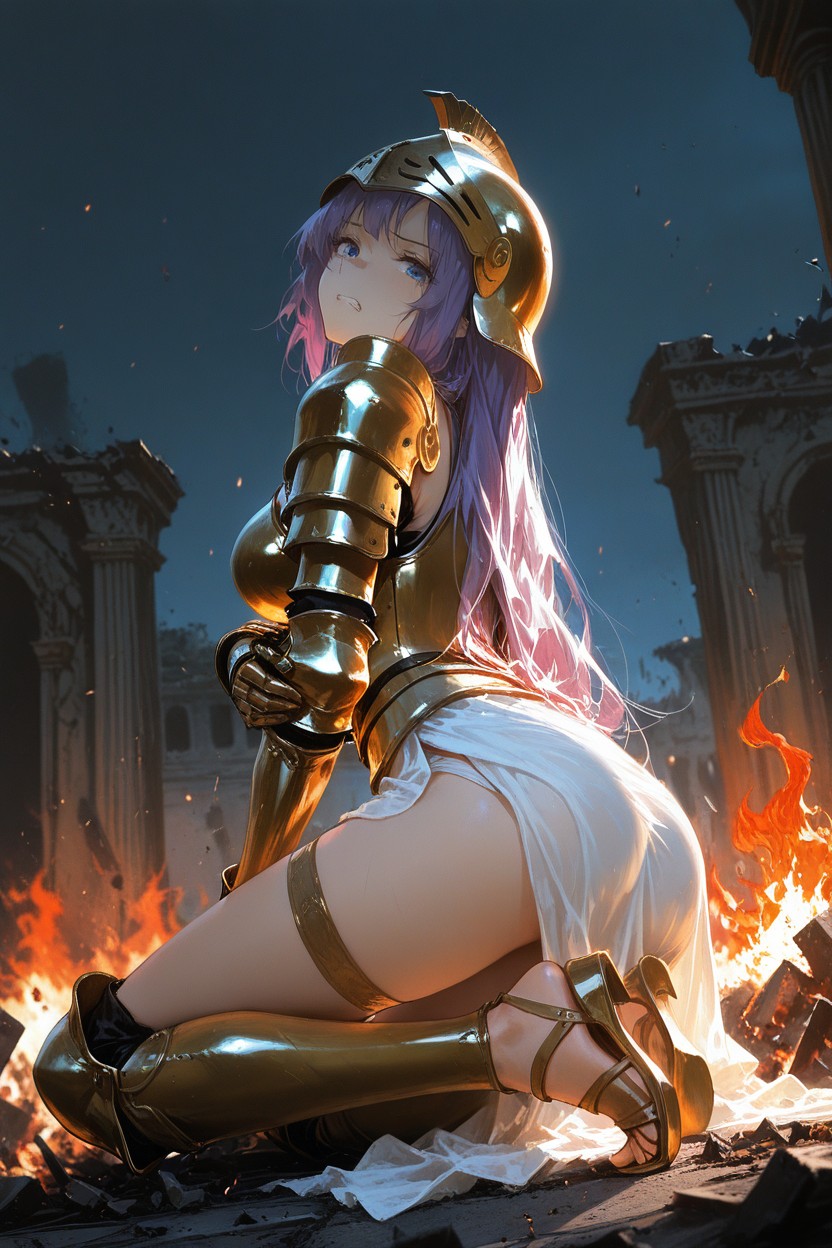 Blue Eyes, Burning Fire Everywhere, Dark Skies Hentai AI Porn