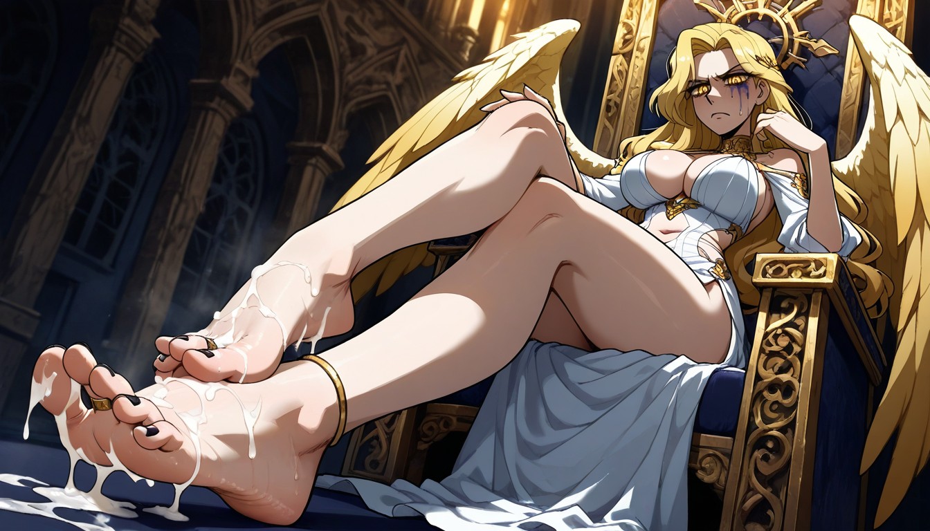 Bright Golden Eyes, Blonde, Full Body Hentai IA