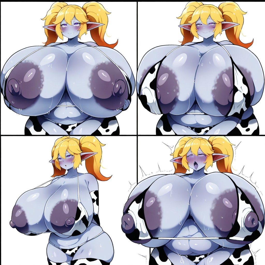 White Background, Dagasi Art Style, Huge Areolas Hentai AI Porn