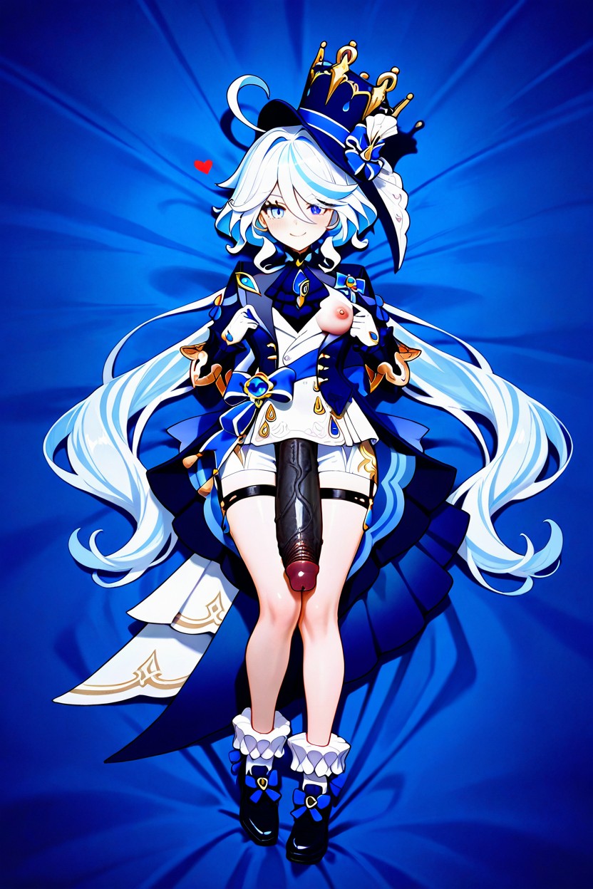 And Asymmetrical Split-leg Trousers, Full Body, Huge Penis Hentai AI Porn
