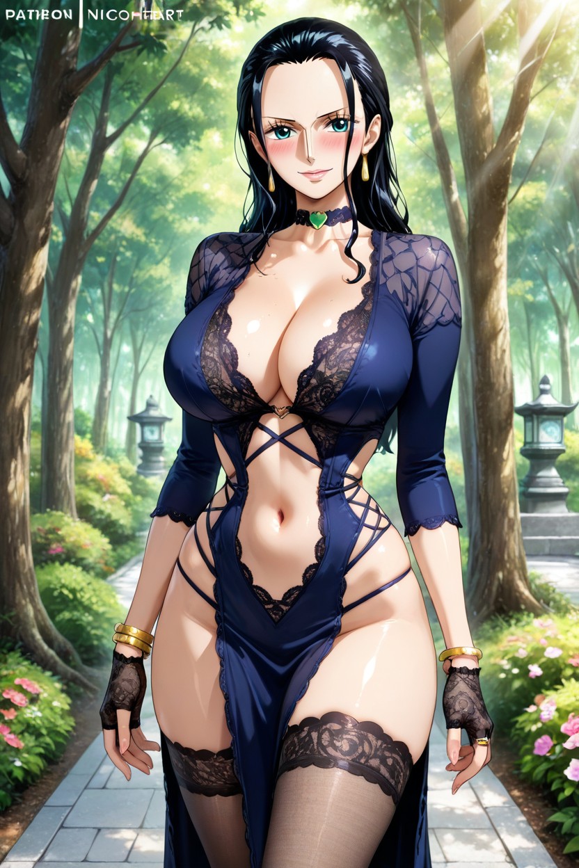 Japanese Garden With Forest, Hearts In The Air, Perfect Eyes Hentai AI Porn