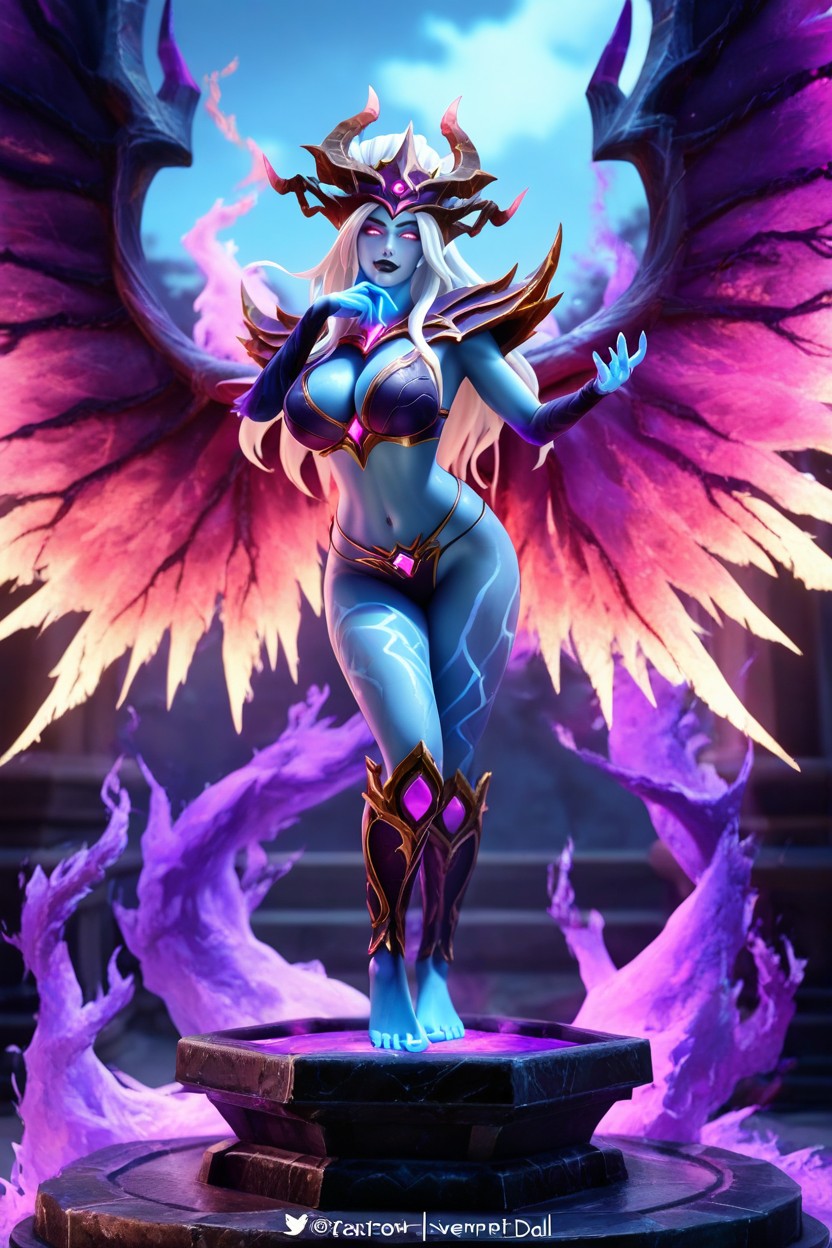 Blue Skin, Black Lips, Vengeful Spirit From Dota Hentai AI Porn