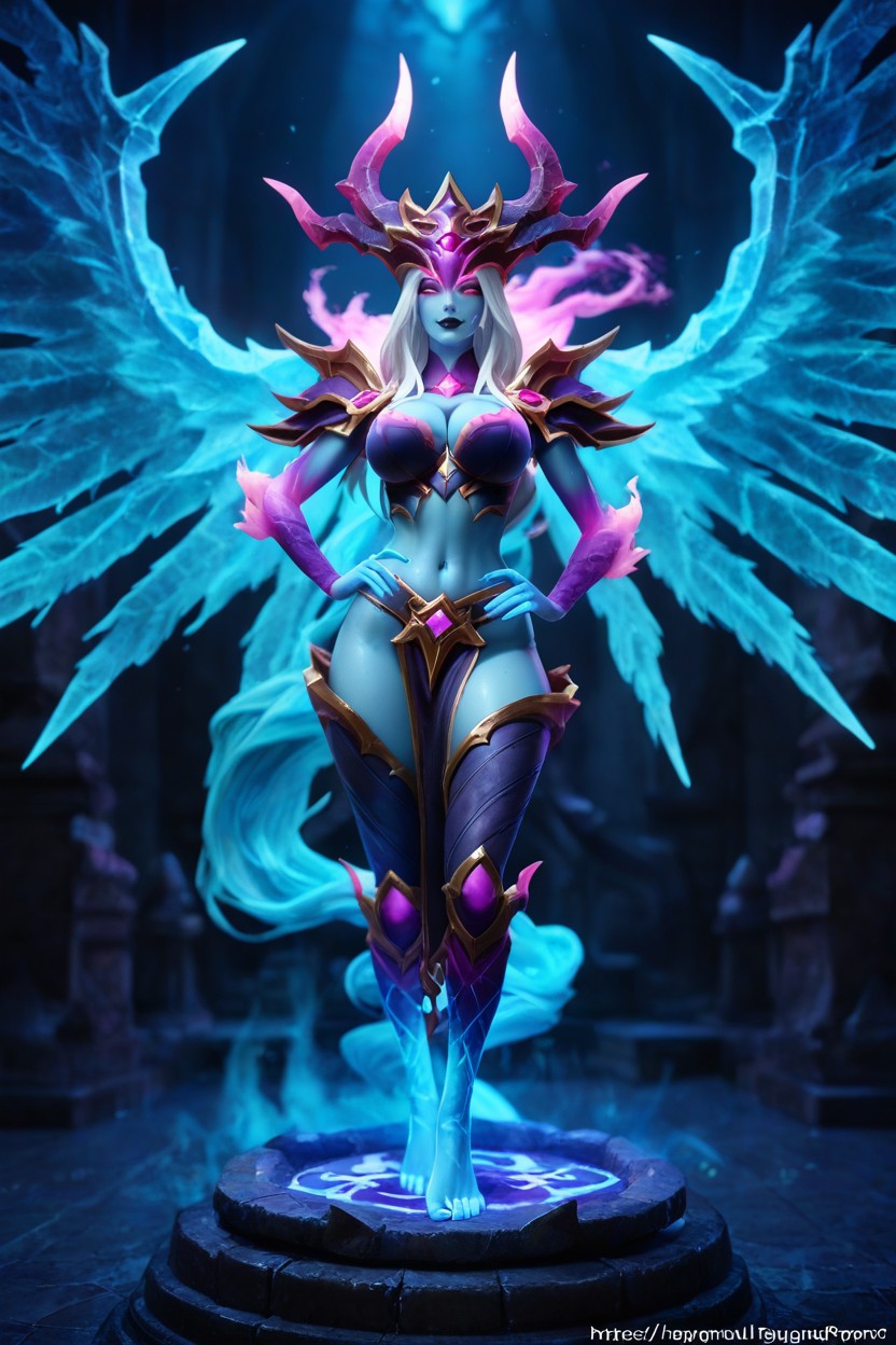 Ornate Black Hipcage, Exposed Navel, Medium Ass Hentai AI Porn
