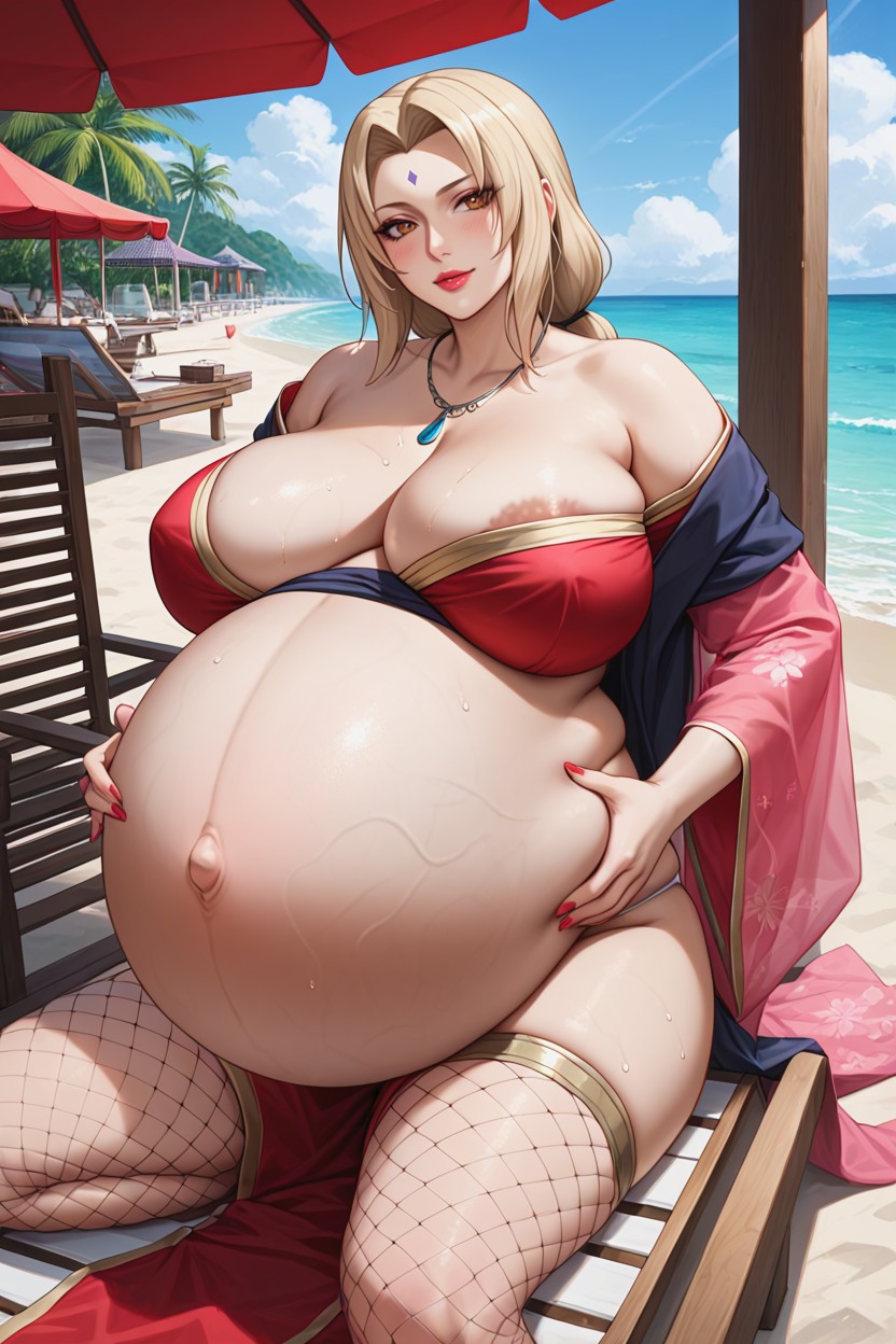 Huge Perfect Round Tits, +, White Fishnet Stockings And Thong Hentai AI Porn