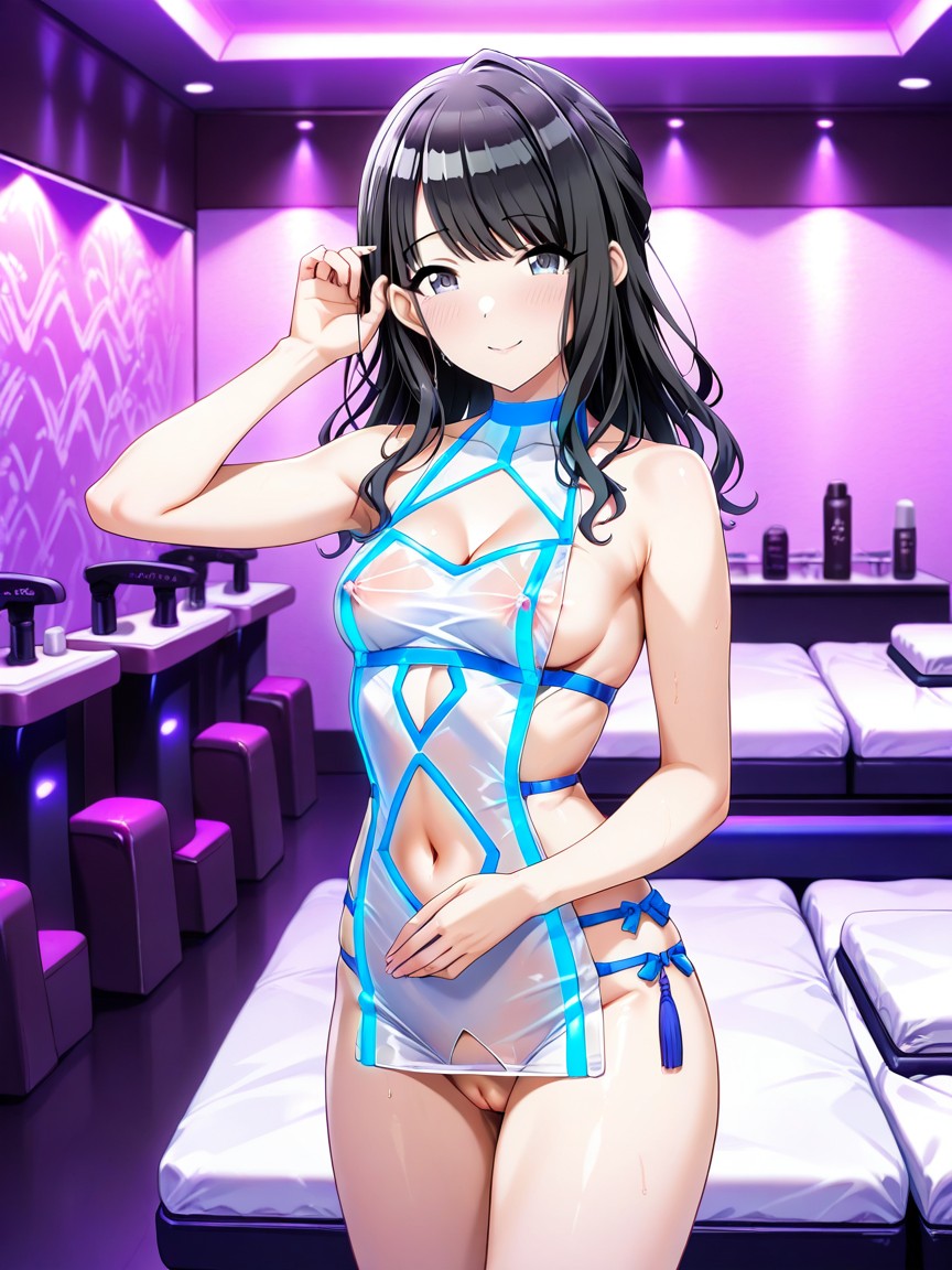 Glancing At Viewer, Puffy Pussy, Side View Hentai AI Porn