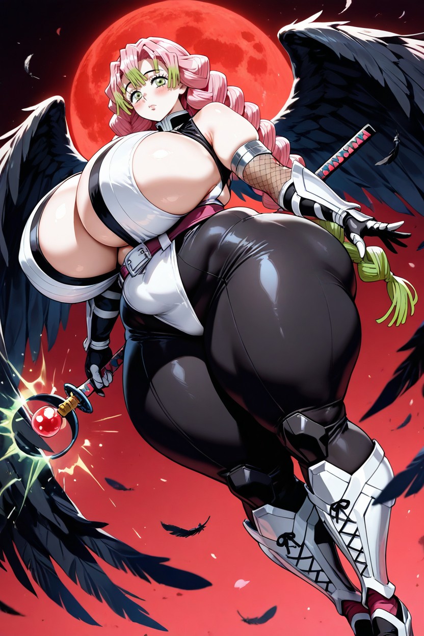 Hyper Giant Breasts, Black Hair, Hyper Voluptuous Bbw Ass Hentai AI Porn