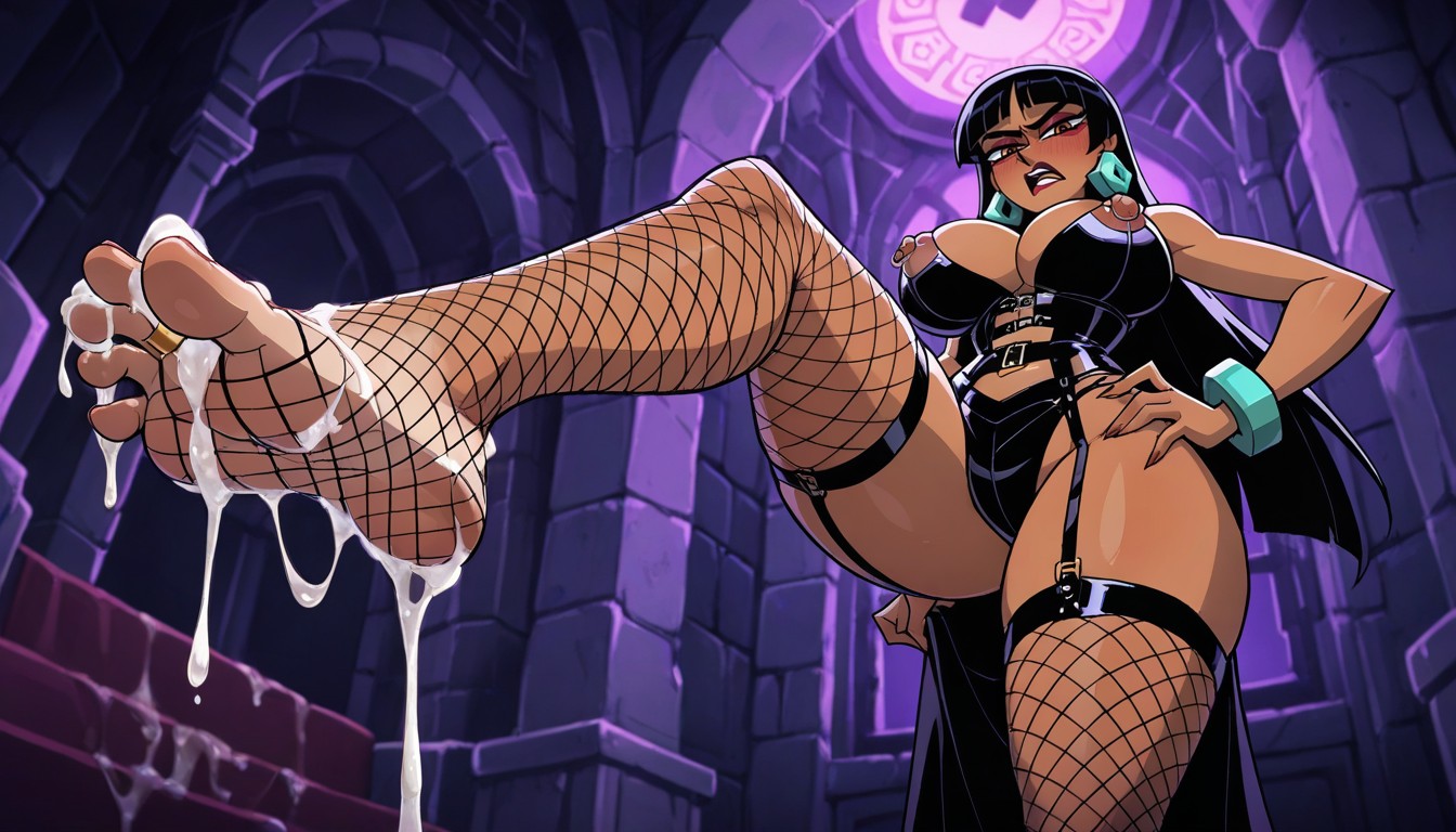 Long Legs, Fishnets Too Tight, Standing Hentai AI Porn