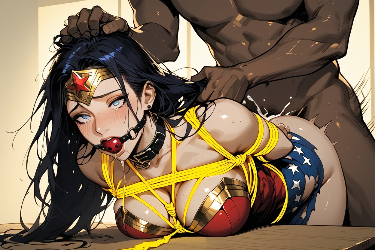 Steamy Breath, Blushing, Man Pulling Collar Leash Hentai AI Porn