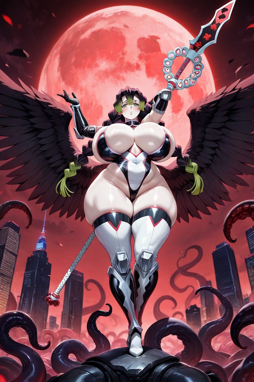 White Elbow Gauntlets, Hyper Voluptuous Bbw Ass, Robotic Circuits Crossover Cosplay Hentai AI Porn