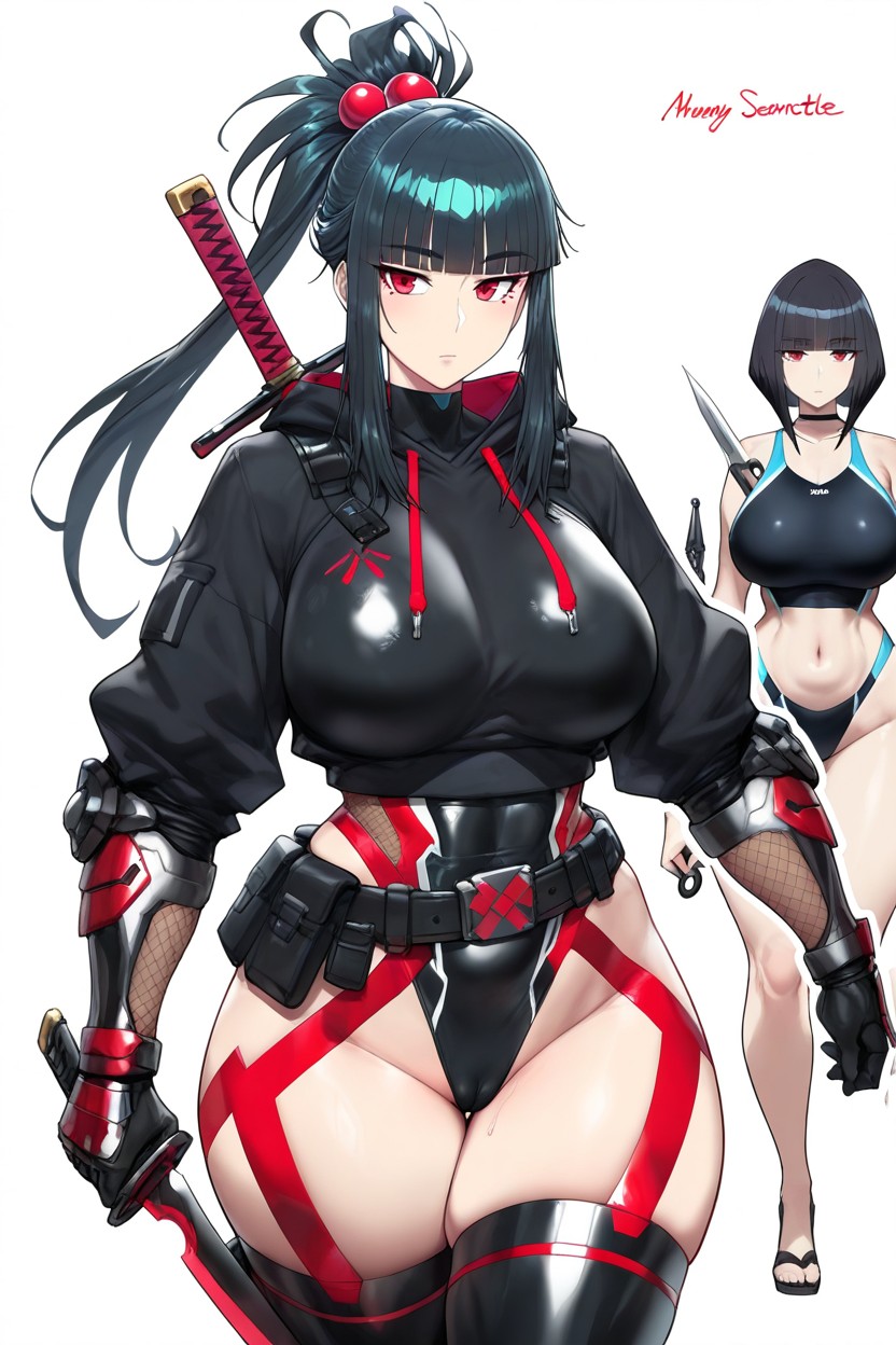 Ponytail, Tir À La Taille, Ammo On Waist Porno IA Hentai