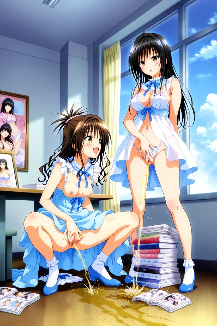 Eye Contact, Libraly, Frilled Cupless Dress Porno IA Hentai