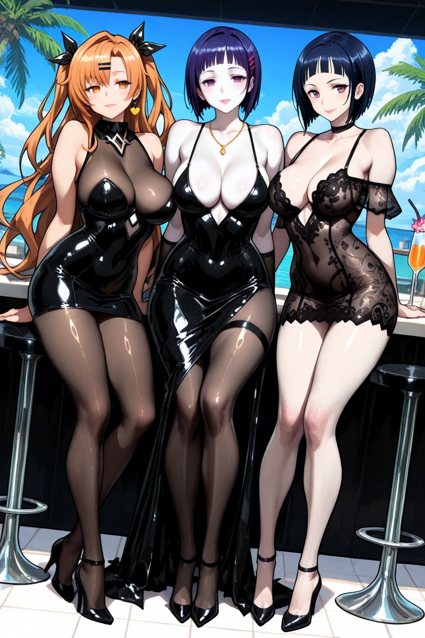 Trio, Dutch Angle, Pale Skin ヘンタイAIポルノ