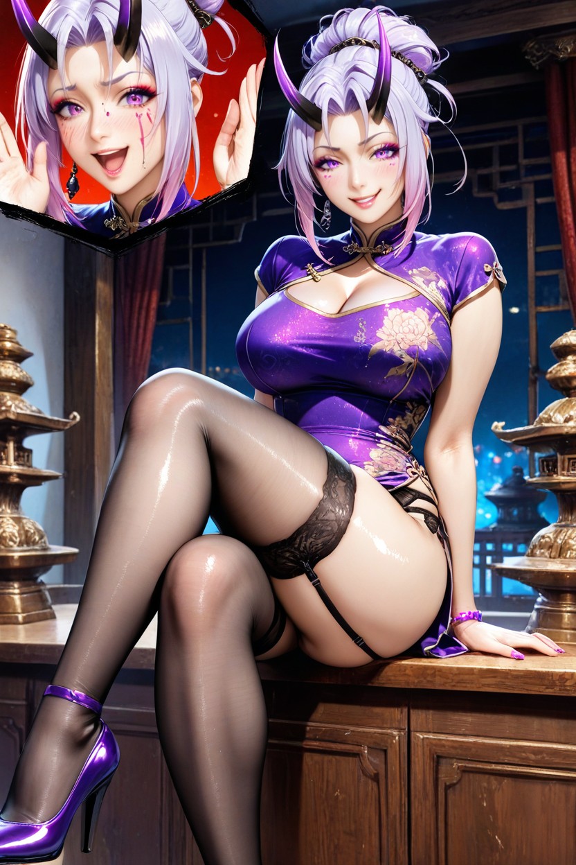 Inside A Ball Room, Late Evening, Detailed Face Hentai IA