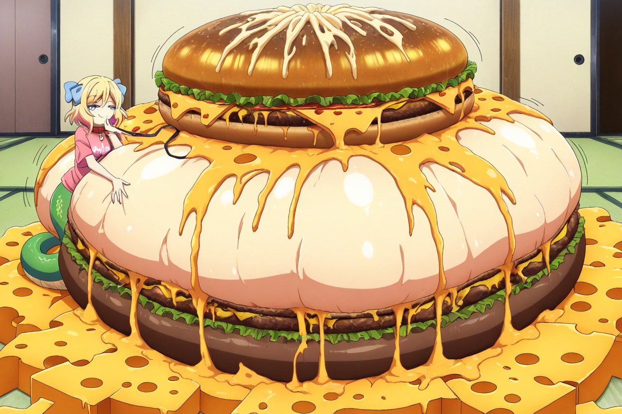 Blond Hair, Hyper Veiny And Huge Cheese Inflation, Blue Eyes Porno IA Hentai