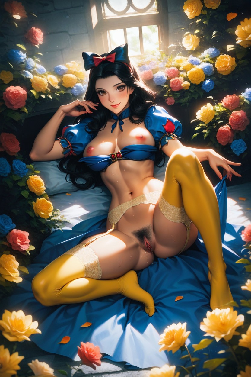 Laying On Side, Snow White, Soft Lighting Porno IA Hentai