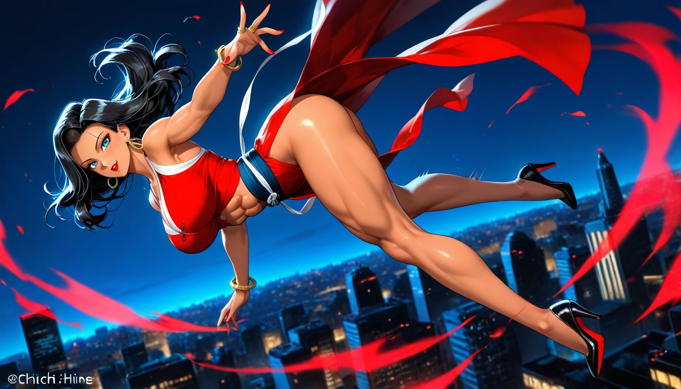 En Forme, Noir, Cheveux Noirs Porno IA Hentai