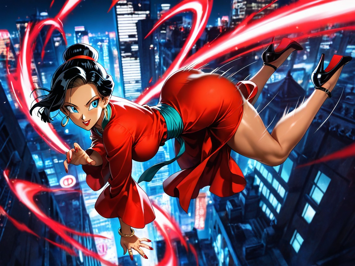 Flying Pose, Detailed Hair, 普通のお尻 ヘンタイAIポルノ