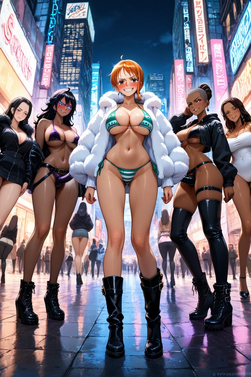 Sudadera Con Capucha, Nami Naughty Slut, Dark Skin Hentai IA