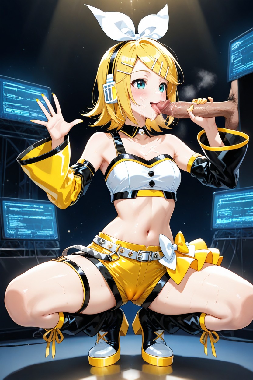Vibrant Colors, Energetic Pose, Delgada Hentai IA