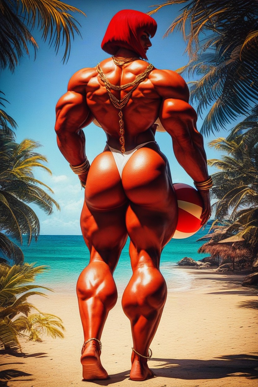 Tanned Skin, Playful Summer Atmosphere, Medium Ass Hentai AI Porn