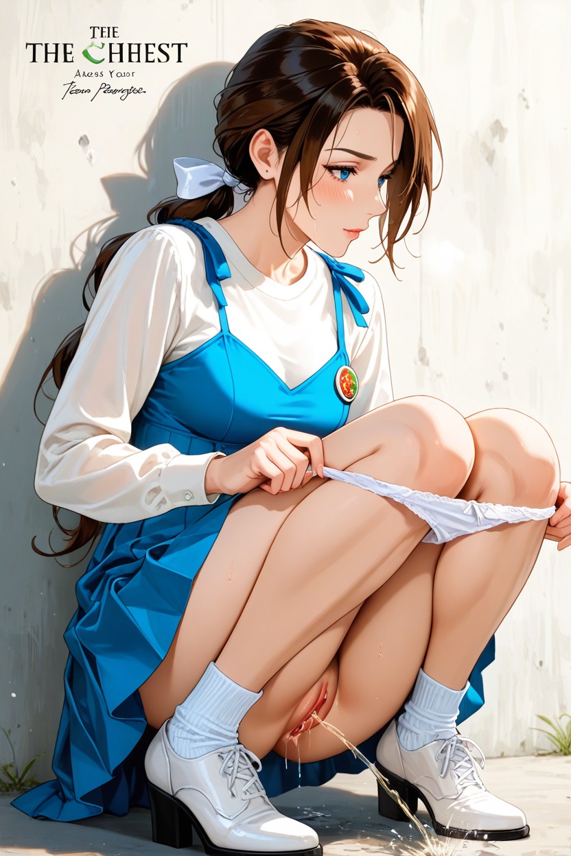 Squatting, Modest Lara Croft, Skinny Hentai AI Porn