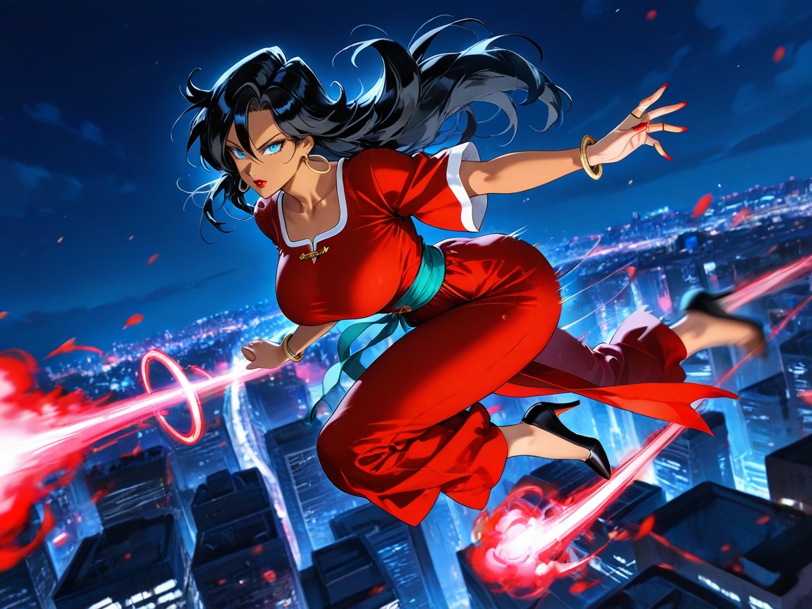 Night, Flying In Forward Motion, 30+ Hentai AI Porn