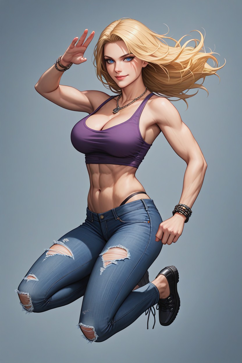 Black Tribal Circular Tattoos On Both Forearms Only, 18+, Dynamic Fighting Pose Hentai AI Porn