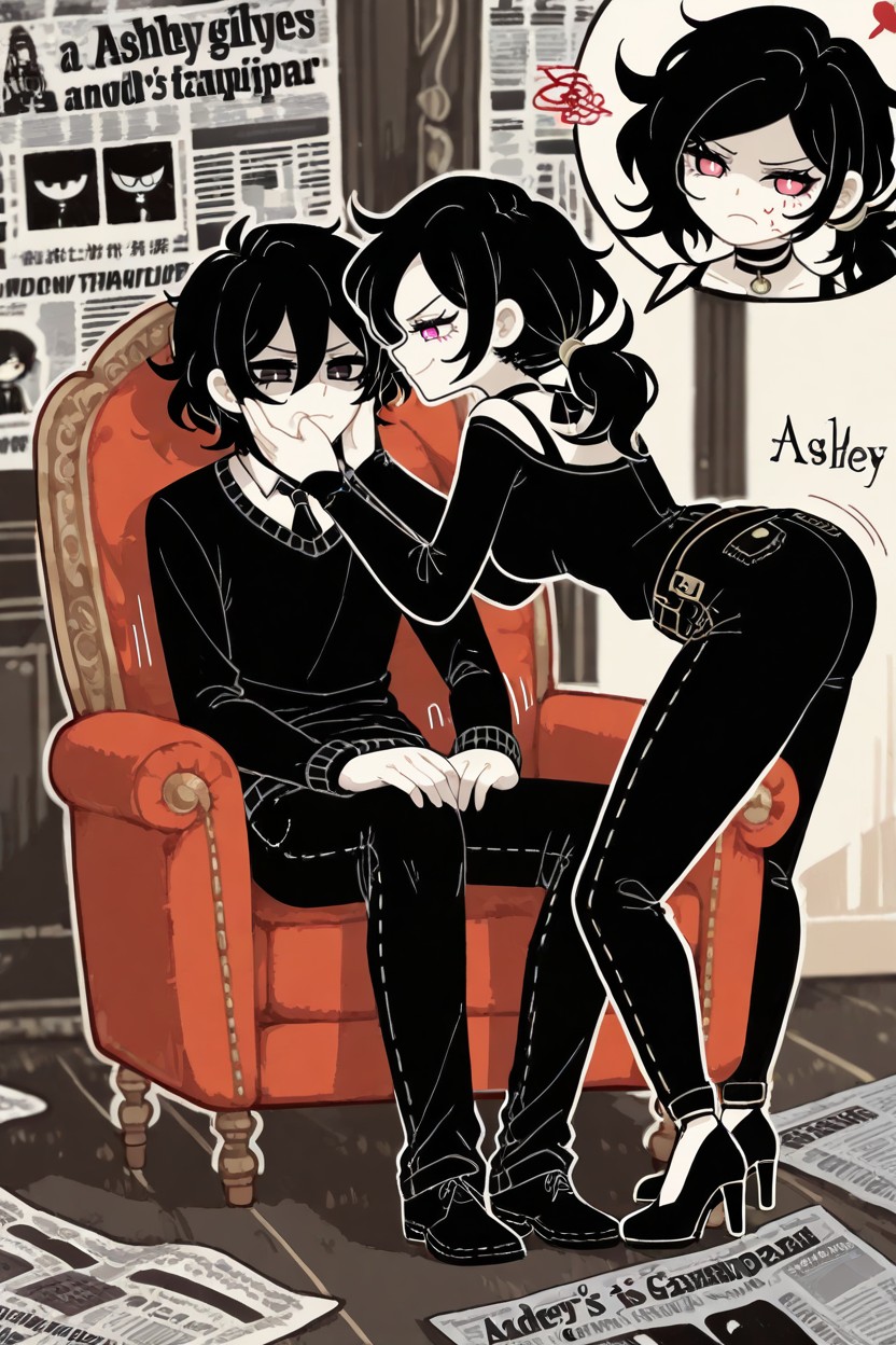 Andrew Ignores Ashley, At Andrew's House, Andrew With A Newspaper In His Hand Hentai IA