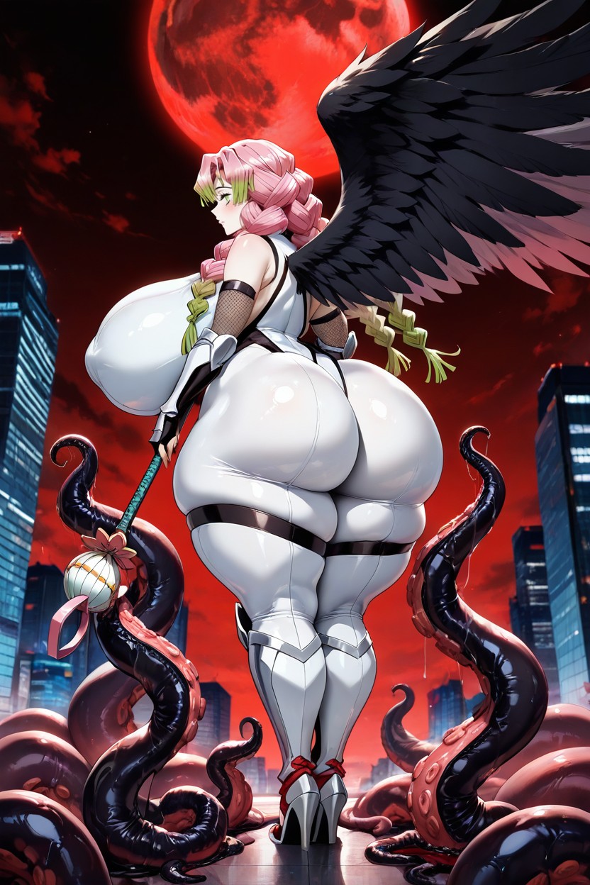 Bbw, White Armored Boots, Black Hair Hentai AI Porn